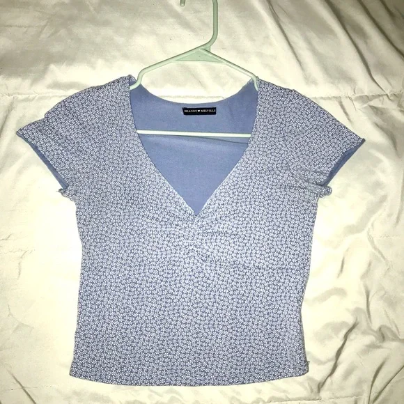 Brandy Melville Blue Floral Gina Top - Picture 1 of 5